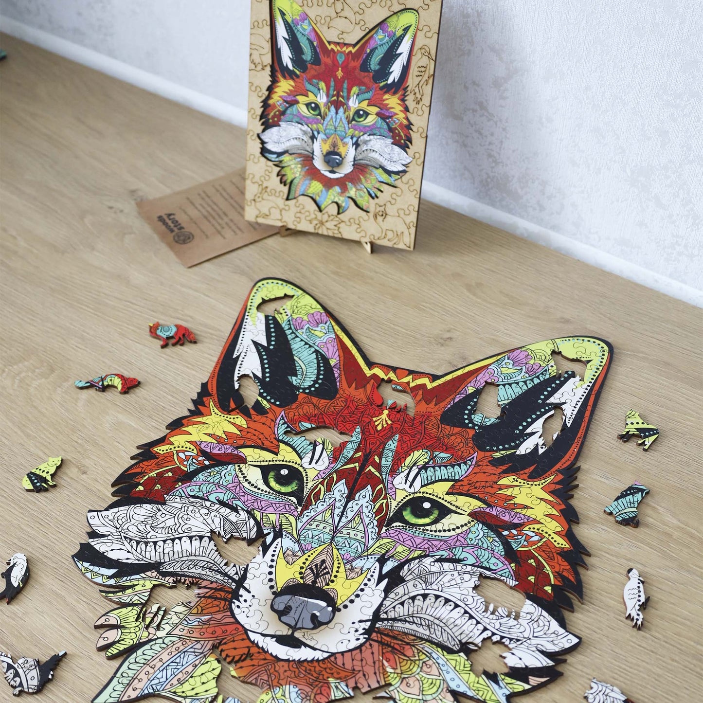 Fox jigsaw puzzle, adult wooden puzzle, family game night, 3d puzzle, unique shaped pieces, hobby love gift