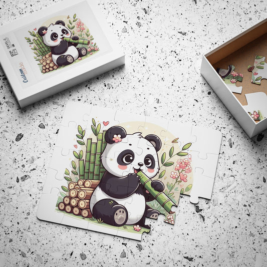 Baby Panda | Kids' Puzzle, 30-Piece | Cute Animal Eating Bamboo Flower Wood Logs