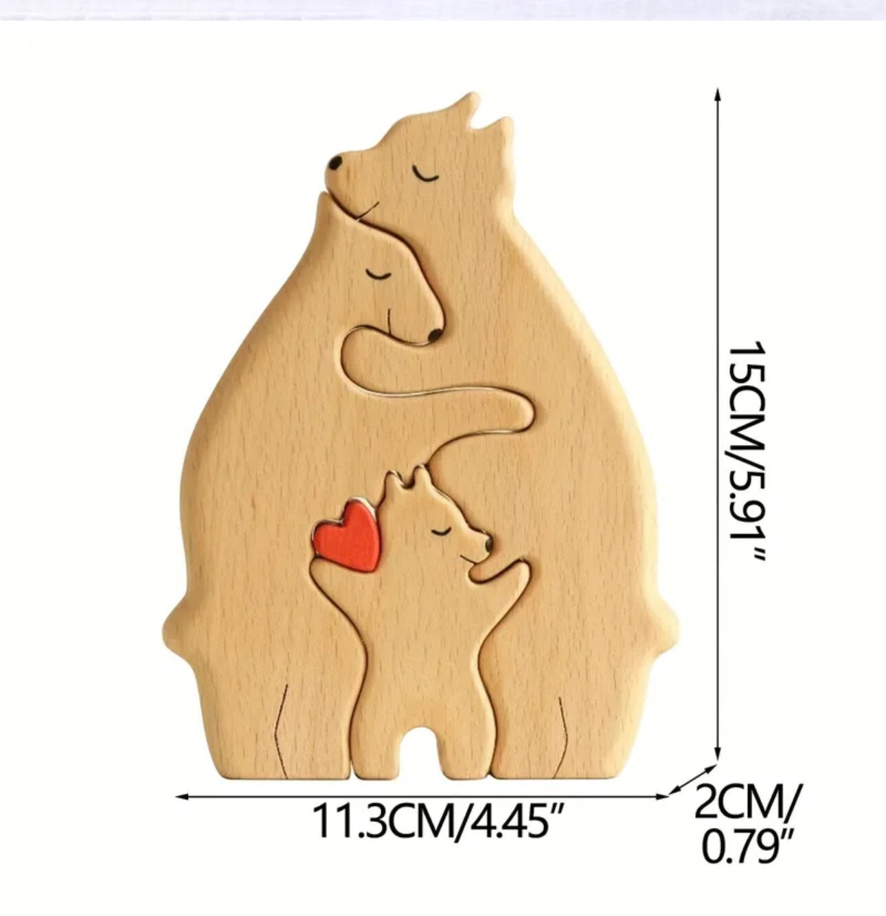 Family Name with Stand Personalized Wooden Bear Puzzle, Engraved Name Puzzle, Gift for Mom,Kids, Grandma Family Home Decor, Animal Lover