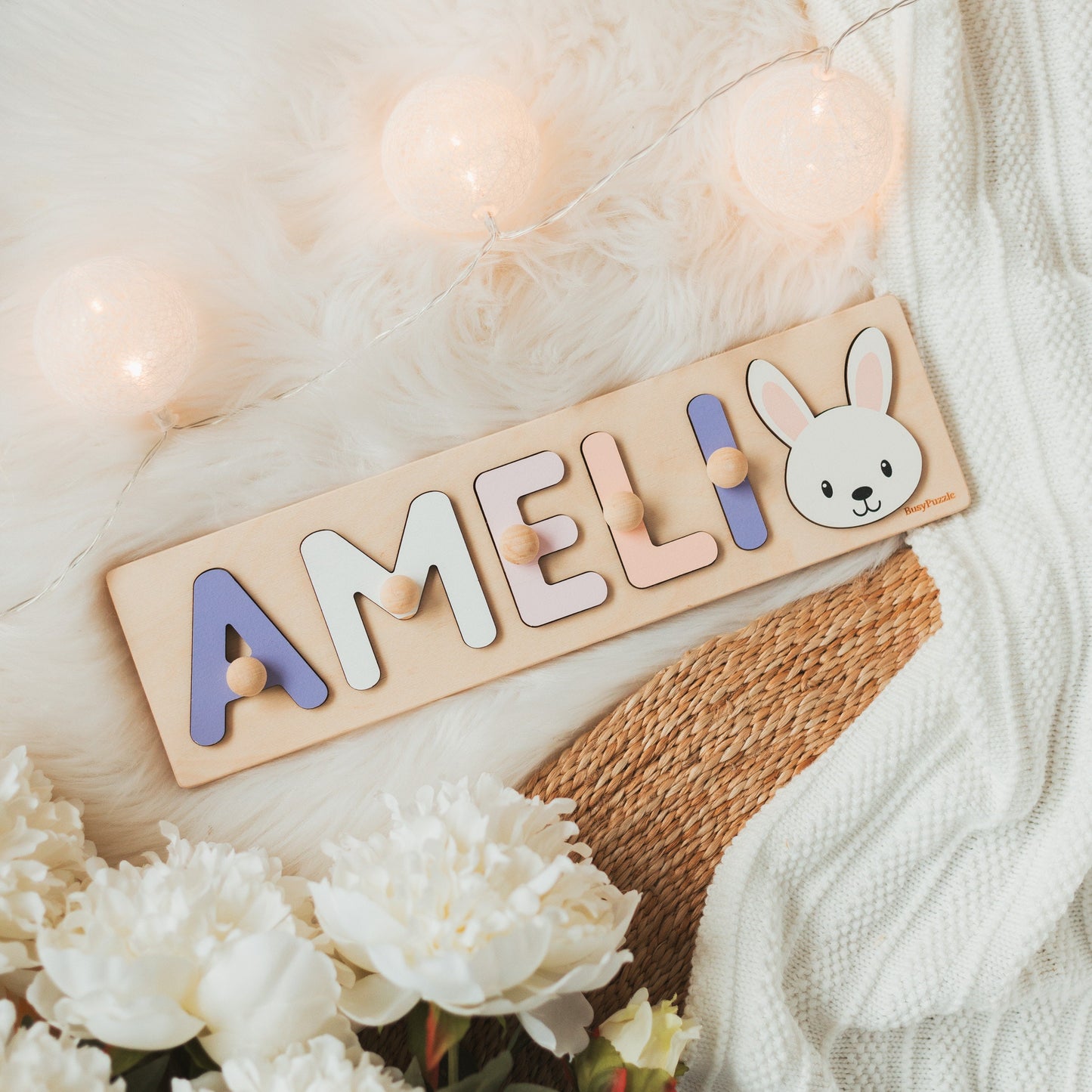 Safari Animal Custom Name Puzzle Montessori Toys Name Busy Puzzle Alphabet Recognization Baby Boy Gift Jungle Animals Puzzle Board