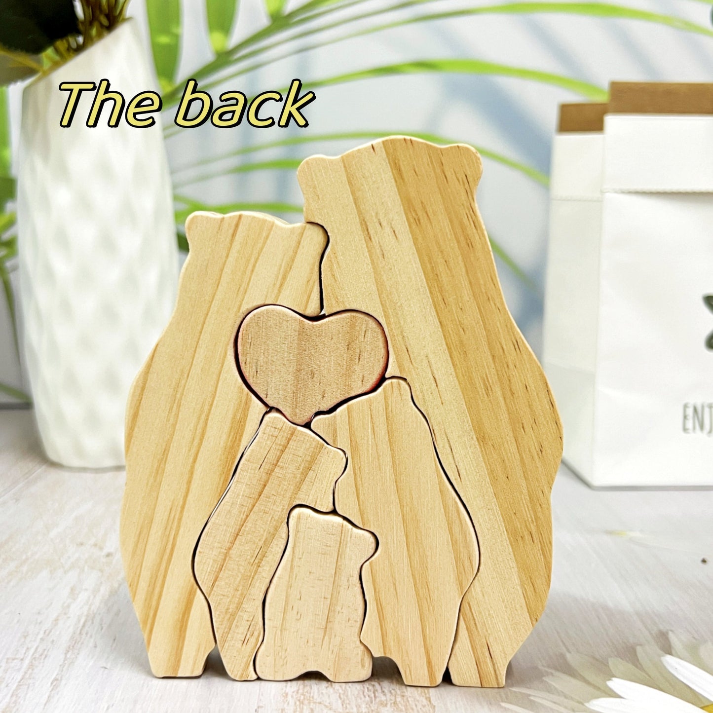 Family Wooden Hug Bears Puzzle,Personalized Family Puzzle,Custom Wooden Animals,Bear Lover Gift,Bear family puzzle,Wooden bear family puzzle