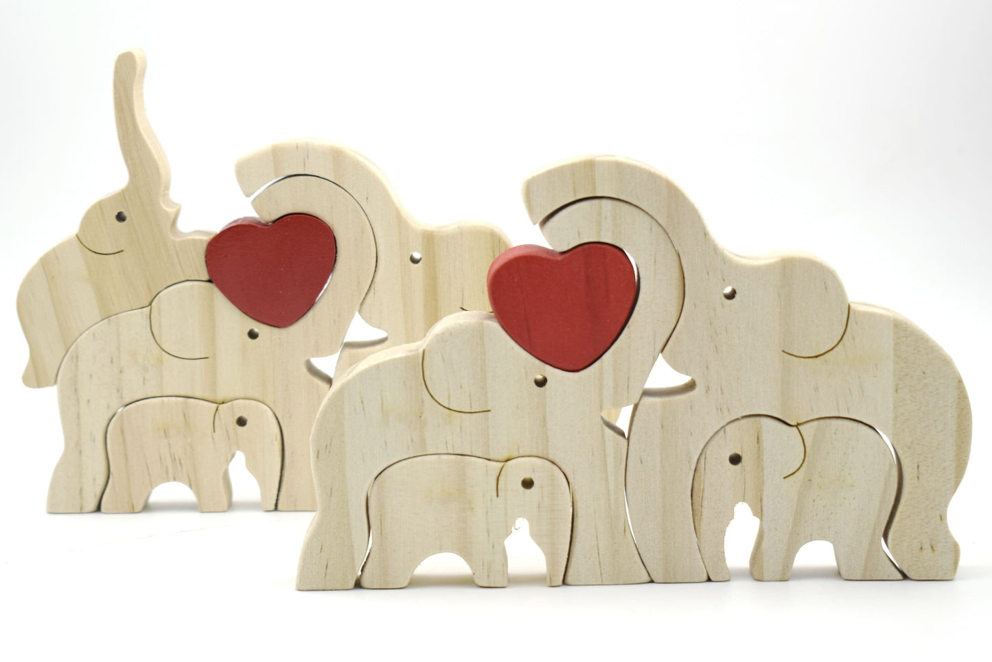 Wooden Elephants Family Puzzle,Personalized Father's Day Gift,DIY Engraved Name Elephant Figurine,Custom Wooden Animal Puzzle,Home Decor