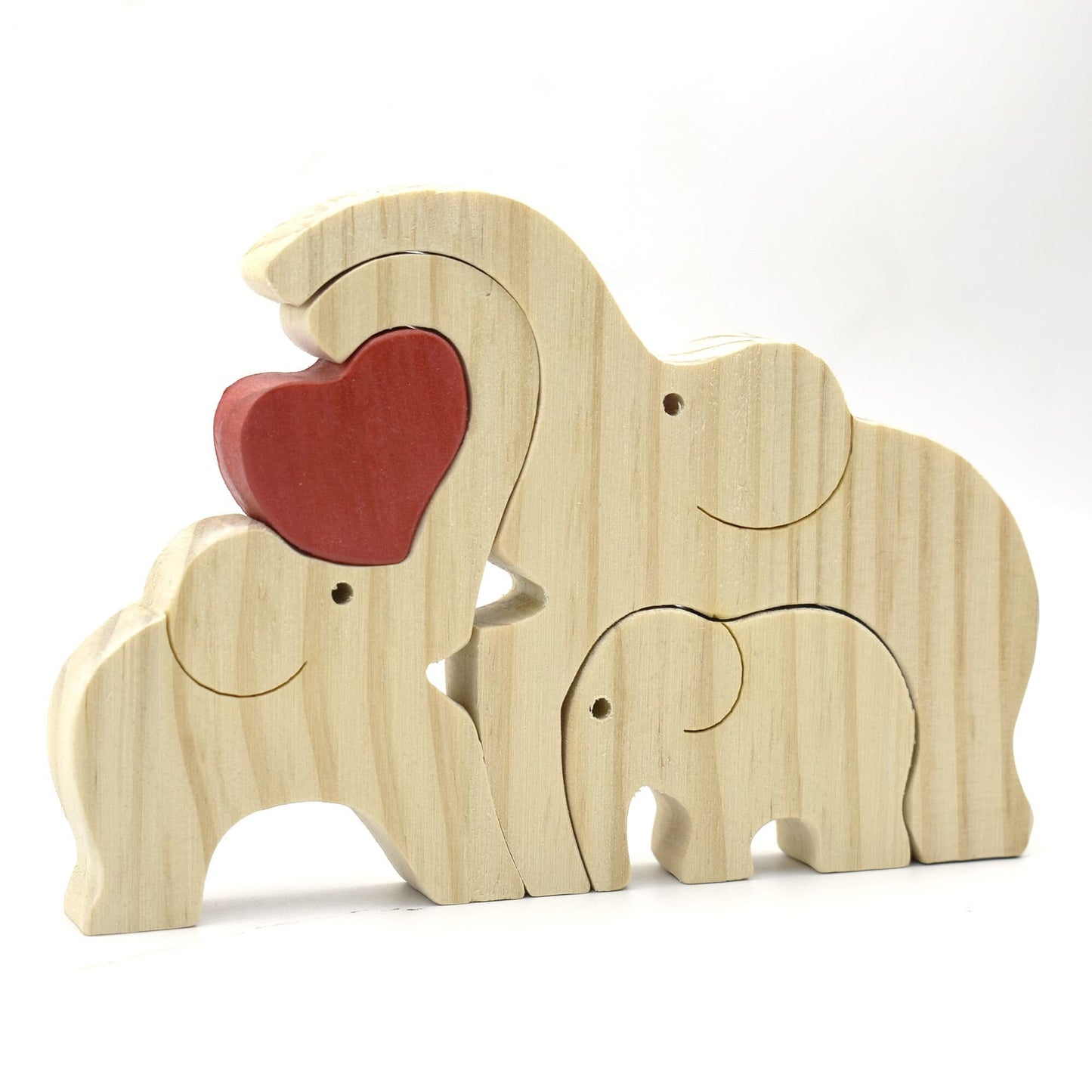 Wooden Elephants Family Puzzle,Personalized Father's Day Gift,DIY Engraved Name Elephant Figurine,Custom Wooden Animal Puzzle,Home Decor