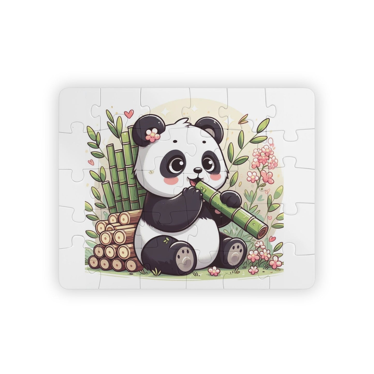 Baby Panda | Kids' Puzzle, 30-Piece | Cute Animal Eating Bamboo Flower Wood Logs