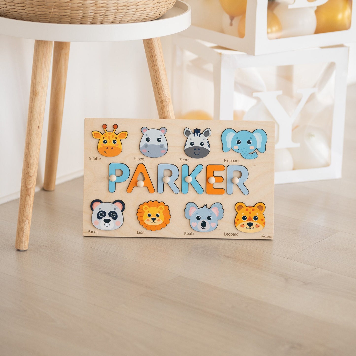 Woodland Theme Baby Puzzle, Animals Name Puzzle, First Birthday Gift Boy, Wooden Toys Montessori, Baby Kids Toddlers Toys, Christmas Gifts