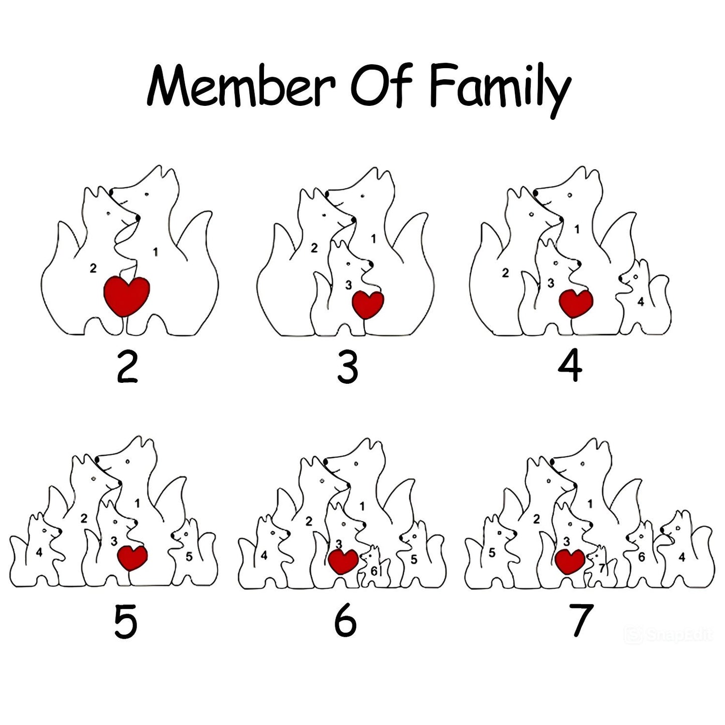 Personalized Wooden Fox Family Puzzle Custom Family Members Animal Figurines Name Puzzle Family Keepsake Mother's Day Gift For Parents Kids