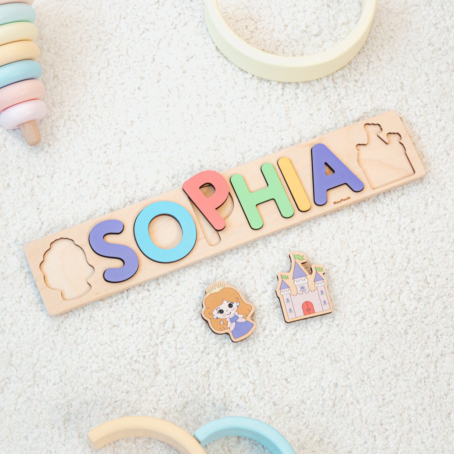 Name Puzzle With Pegs, Baby Girl Gift, Personalized Wooden Toys, Baby Shower, Easter Gifts for Kids, Wood Toddler Toys, First Birthday 1800