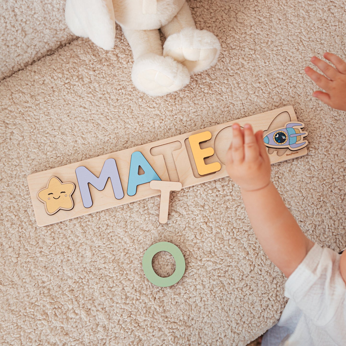 New Baby Gift Wood Name Puzzle for Toddler Personalized Baby Gift Birthday Gift for Kids First Birthday Gift for Baby Boy Baby Girl