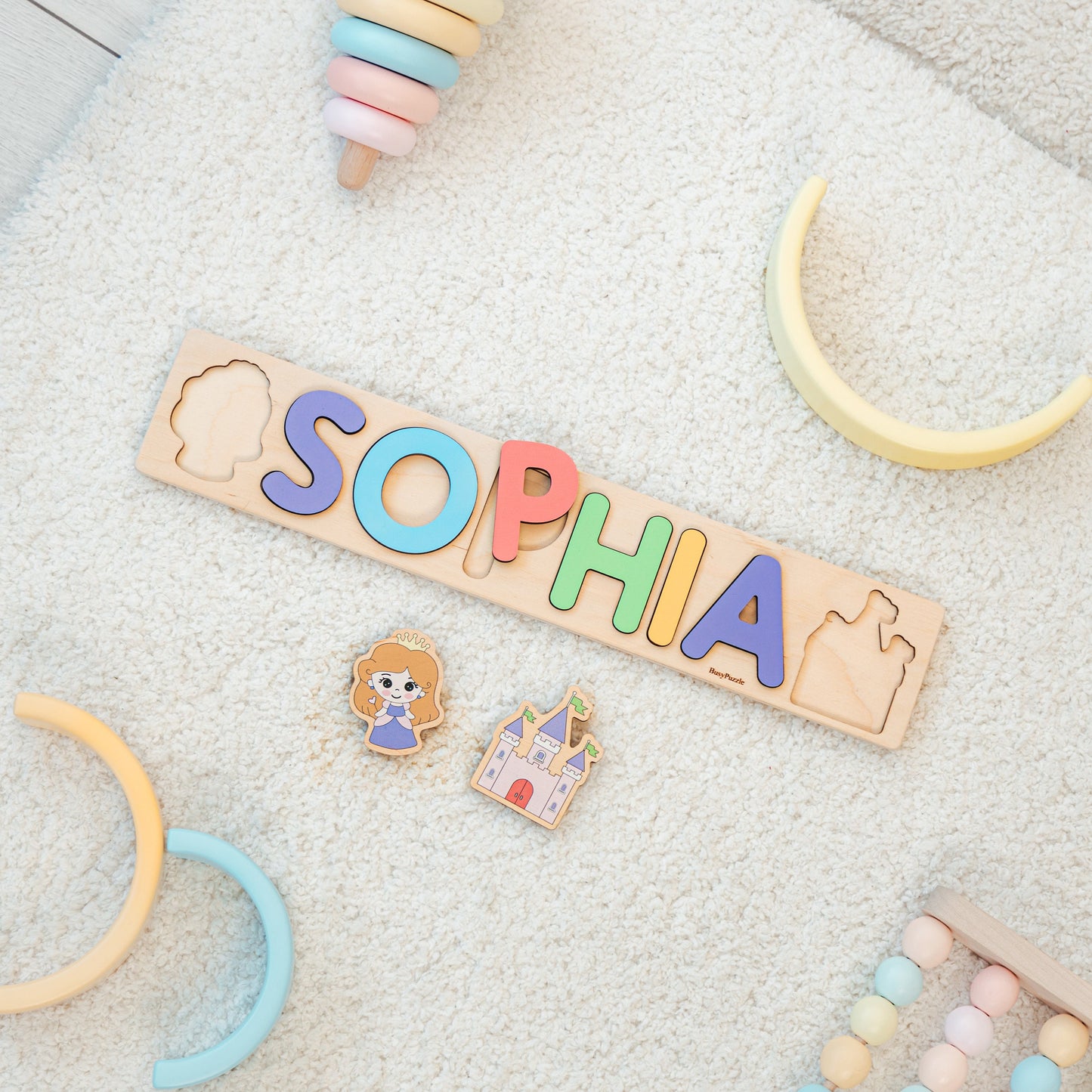 New Baby Gift Wood Name Puzzle for Toddler Personalized Baby Gift Birthday Gift for Kids First Birthday Gift for Baby Boy Baby Girl