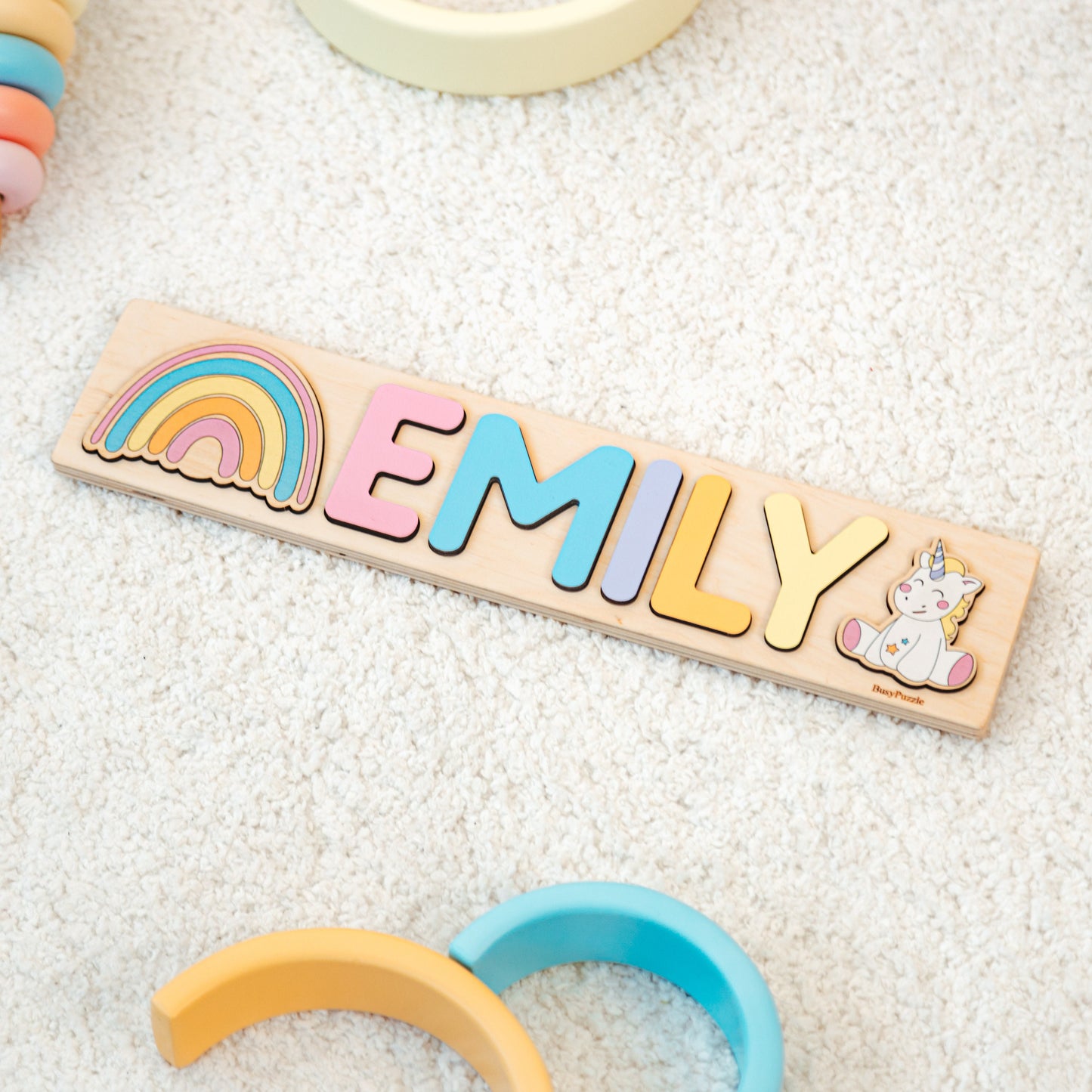 Custom Baby Name Puzzle, Purple Nursery Decor, Toddler Wooden Name Sign, First Birthday Girl Gift, Unique Easter Gift For Kids