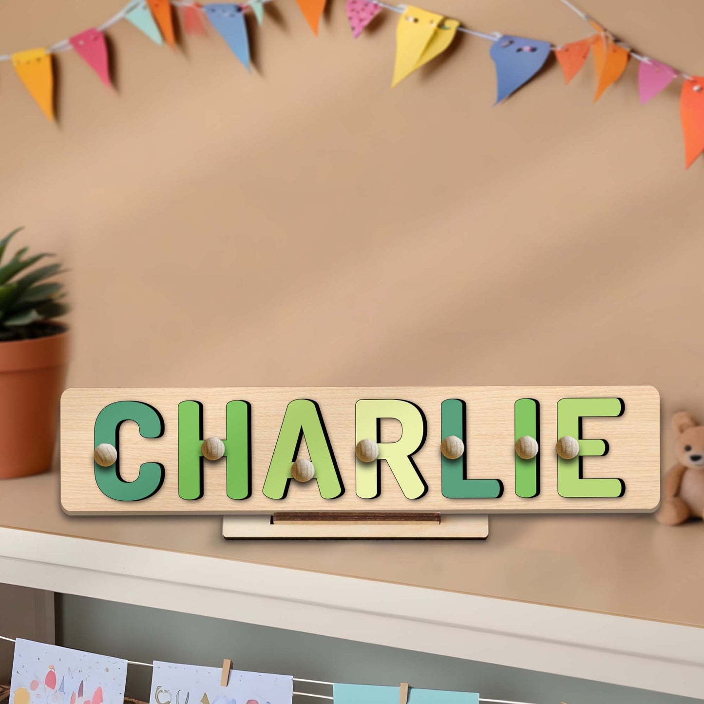 Personalized Name Puzzle With Animal Unique Christmas Birthday Gift Custom Educational Gift for Learning Montessori Toy Child Nursery Decor