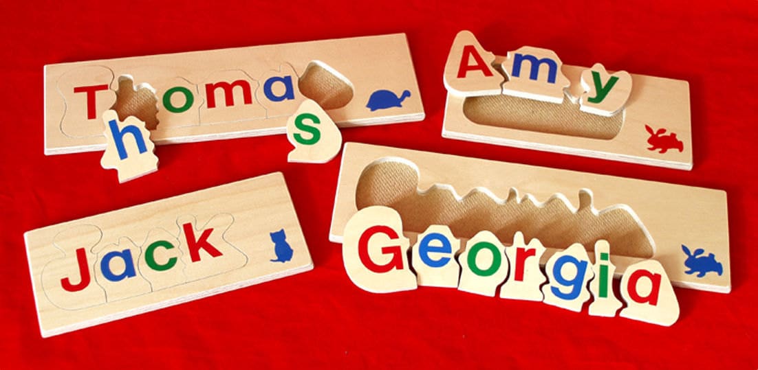 Personalised name jigsaw puzzle - 5 letter educational wooden toy