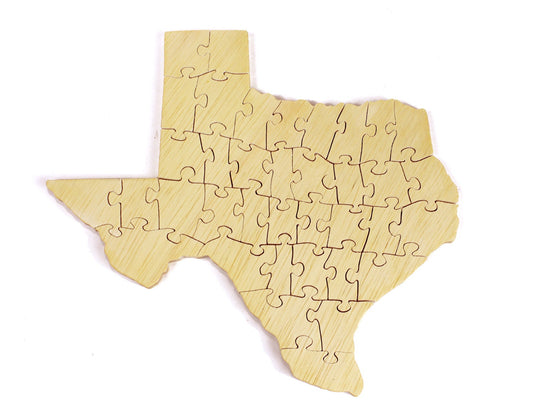 Wood Texas Jigsaw Puzzle, Educational Toy, Texas Puzzle, State Puzzle, Wooden Puzzle, Waldorf Toy, Wood Puzzle