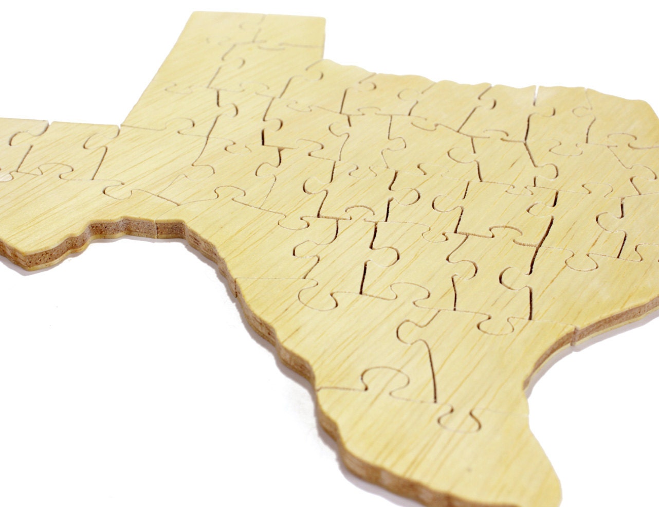 Wood Texas Jigsaw Puzzle, Educational Toy, Texas Puzzle, State Puzzle, Wooden Puzzle, Waldorf Toy, Wood Puzzle