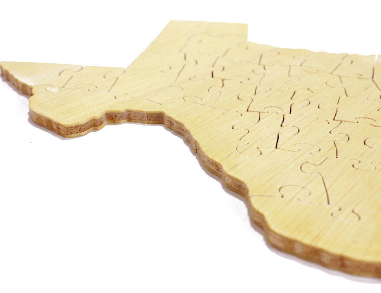 Wood Texas Jigsaw Puzzle, Educational Toy, Texas Puzzle, State Puzzle, Wooden Puzzle, Waldorf Toy, Wood Puzzle