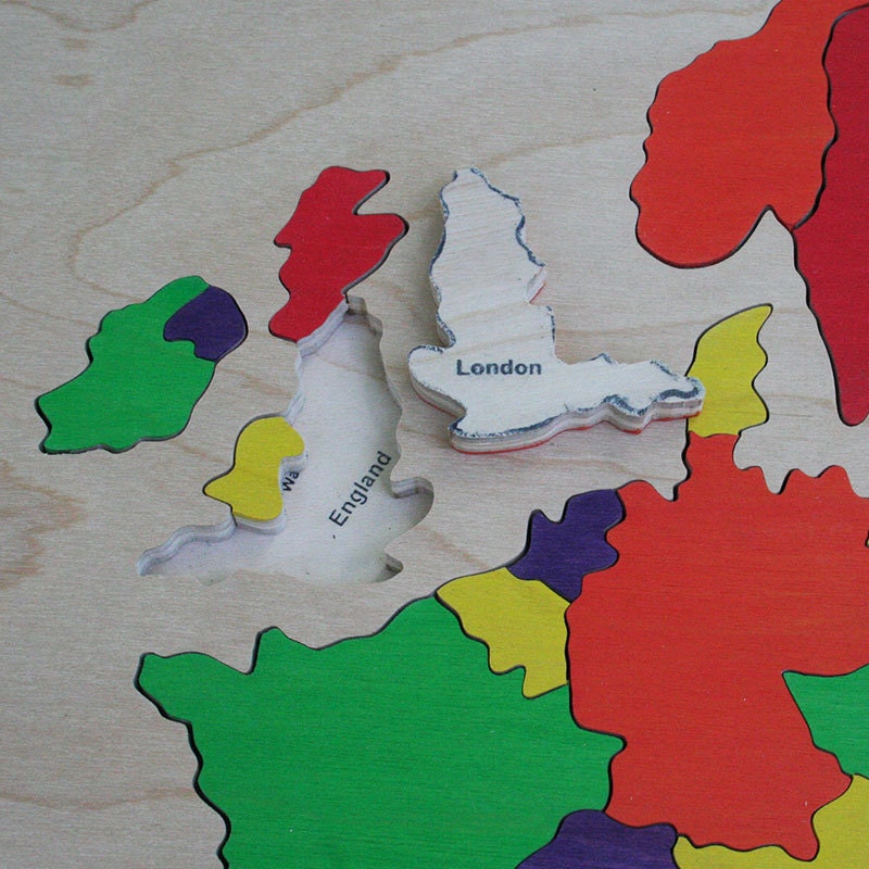 Europe Wooden Map Puzzle, Handmade, Wooden Name Jigsaw Puzzles