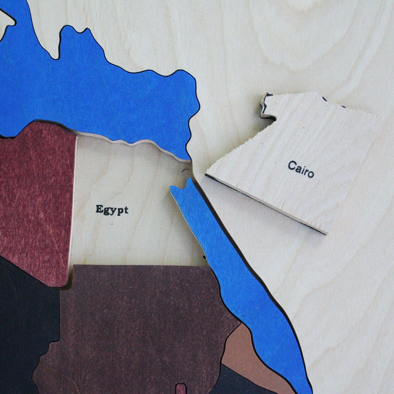 Africa Wooden Map Puzzle, Handmade, Wooden Name Jigsaw Puzzles