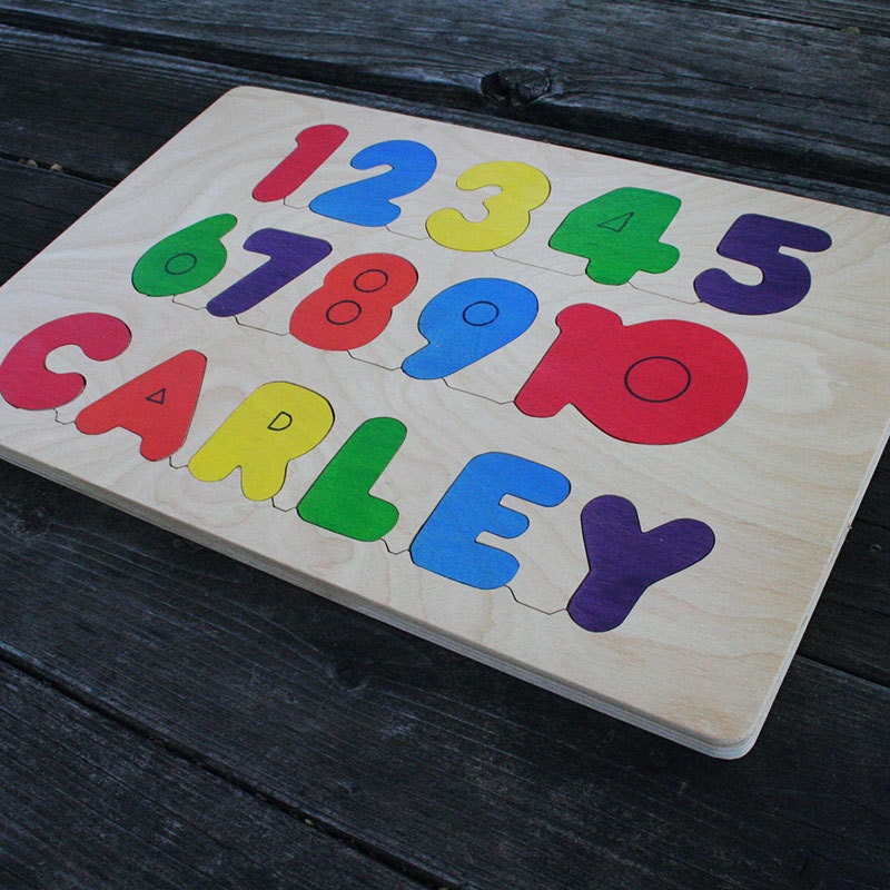 Name and Number Puzzles, Handmade, Wooden Name Jigsaw Puzzles