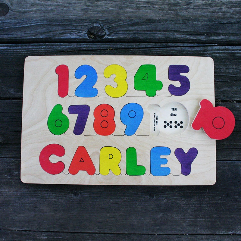 Name and Number Puzzles, Handmade, Wooden Name Jigsaw Puzzles